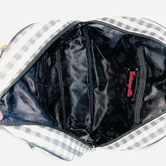 Betsey Johnson Black and White Checkered Handbag - Picture 7 of 13